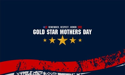 Gold Star Mother’s  Day vector banner design. 