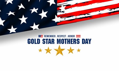 Gold Star Mother’s  Day vector banner design. 