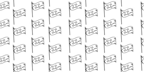 Pirate outline flag seamless pattern in flat design