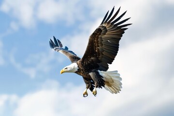 Fototapeta premium flying bald eagle national emblem