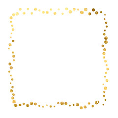 Frame with gold stars.Gold frame with glitter and confettig litter transparent background.Rectangle golden isolated on transparent background, luxury gold border design for invitation, postcard,card.