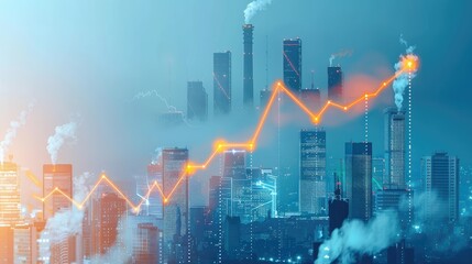 business graph with arrow