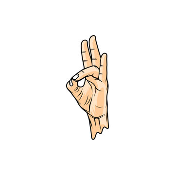 right hand geture prithvi mudra vector