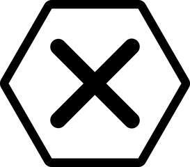 X Hexagon Icon Inverse