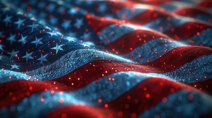 American flag display honoring a national holiday.