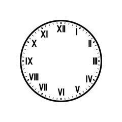 Roman numeral clock template vector