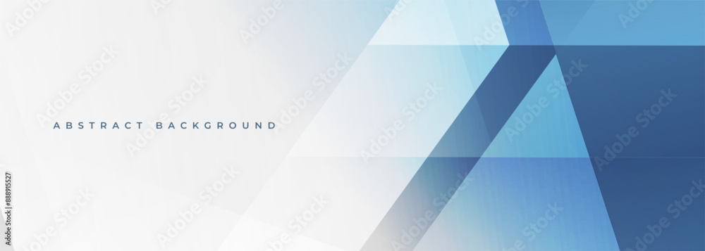 Wall mural white and blue business presentation abstract background with geometric lines and shapes. vector ill