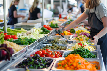 Obraz premium A healthy food fair featuring stalls with diabetes 062market, food, supermarket, shopping, woman, fruit, store, grocery, fresh, people, vegetable, shop, vegetables, groceries, fruits, customer, healt