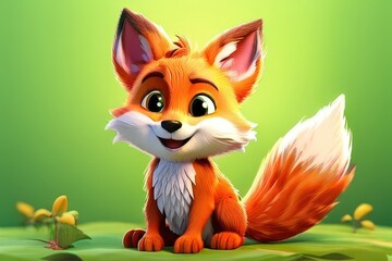 Fototapeta premium the AI Image Generator, Cute cartoon foxes