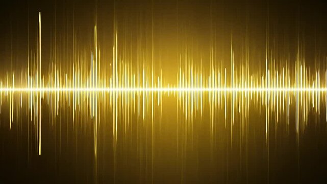 This Abstract digital sound wave pattern in gold. Technology background