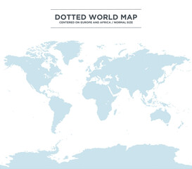 Obraz premium ヨーロッパ・アフリカを中心として、南極を含んだ世界地図。 中サイズ。