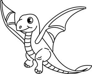 Doodle dinosaurs , coloring , cartoon line art