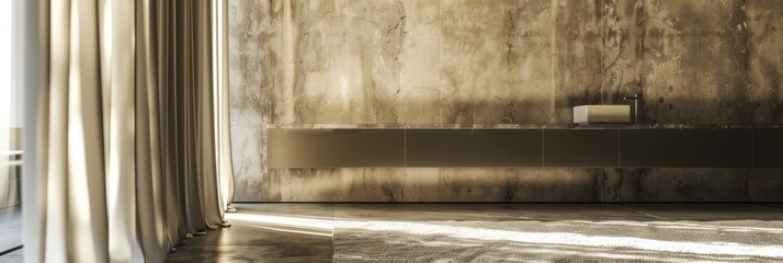 Elegant Italian Minimalist Bathroom with Concrete Walls and Earth Tones