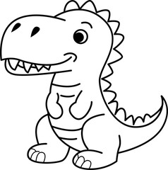 Obraz premium Doodle dinosaurs , coloring&nbsp;, cartoon line art