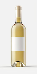A Single Bottle of Chardonnay Wine With a Blank Label