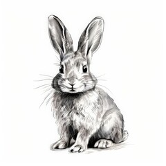 Fototapeta premium the AI Image Generator, Line drawing of rabbit over white background.