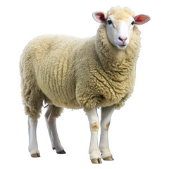 Fototapeta premium Side view of sheep isolated on transparent background