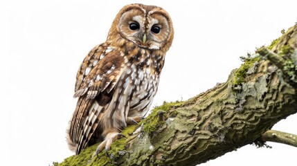 Tawny Owl Perched on a Branch