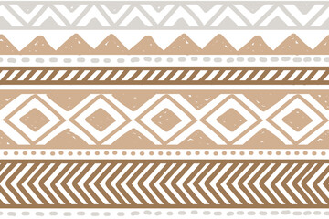 Ethnic vector seamless pattern. Tribal geometric background, traditional craft motif, maya, aztec, mexican ornament. Warm, cozy autumn print