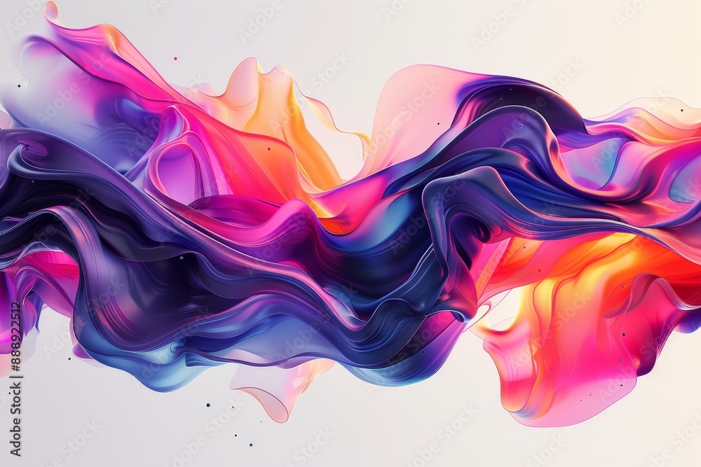 Wall mural 01062027 32 32 abstract liquid 3d typography with fluid, dynamic colors --ar 3:2 --style raw --styli