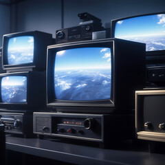 Fototapeta premium ai images world televion day many various type of television