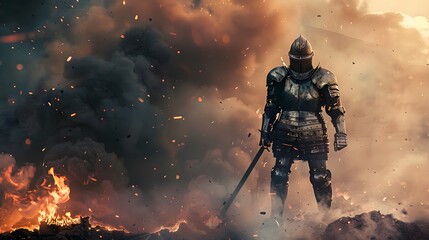 Fototapeta premium knight with a sword