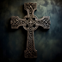 The Resilient Symbol of Unity and Eternity: A Mysterious and Ancient Celtic Cross Against A Gloom Laden Sky