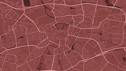 Red Breda map, city in Netherlands. Streetmap municipal area.