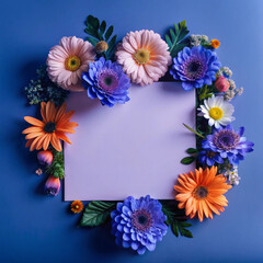 Obraz premium Charming card decorated with flowers on a clean light background, perfect for greetings, invitations,wedding or special occasions