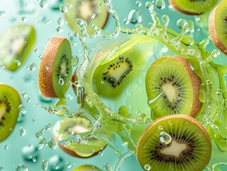 Photography of circular kiwi juice splash swirl ki  237 kiwi, fruit, food, orange, green, fresh, healthy, fruits, slice, diet, isolated, citrus, white, lemon, juicy, sweet, vitamin, tropical, health, 
