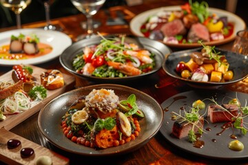 Comfort food classics reimagined with a gourmet twist, cozy and nostalgic atmosphere with modern presentation