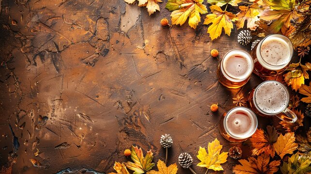 Oktoberfest patterns with traditional colors, blank background for festive event marketing