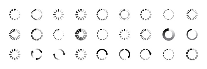 collection of loading and buffering symbols for websites