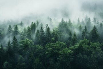 A misty mountain forest that is ideal for hiking adventures and outdoor exploration.