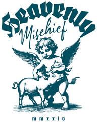 18 Heavenly Mischief - Aesthetic Streetwear Transparent Graphic T-Shirt Design