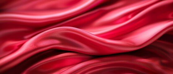 Obraz premium A detailed shot of red fabric featuring a wavy pattern at its upper and lower edges