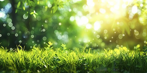 Obraz premium Lush Meadow Sunlit with Vibrant Spring Colors