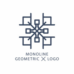 Geometric letter X creative agency logo template