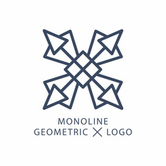 Geometric letter X creative agency logo template