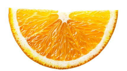 Fresh orange slice cut out on a transparent background, offering a bright and healthy snack option.