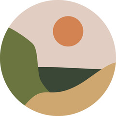 Set Of Trendy Minimalyst Lanscape