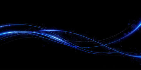 Abstract lines.Neon lines of speed and fast wind. effect of moving at the speed of light. Blue glow effect. Magic shiny line. Neon. Background.	