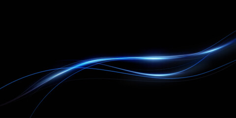 Abstract lines.Neon lines of speed and fast wind. effect of moving at the speed of light. Blue glow effect. Magic shiny line. Neon. Background.	