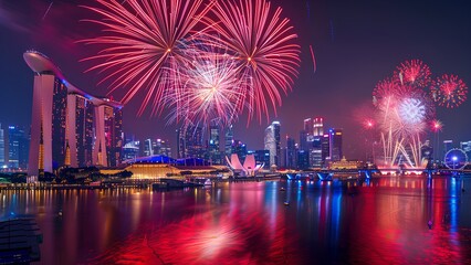 Firework new year banner background