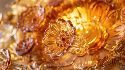 Fototapeta premium Detail of Hall Chandelier in Renaissance Glass Pendant Building