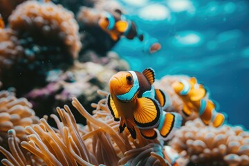 Clownfish Swimming in a Coral Reef