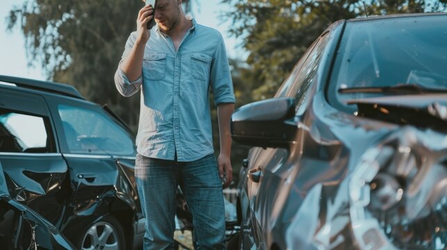 The man with damaged cars