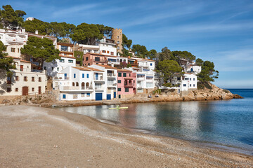 Fototapeta premium Mediterranean coastline traditional village of Begur. Girona, Catalonia. Spain