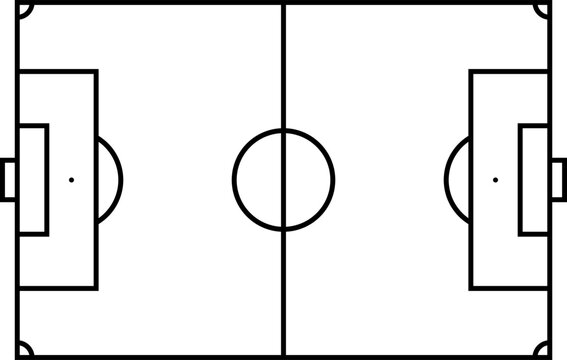 Soccer court and strategy board illustration