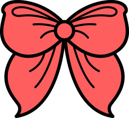 Ribbon Bow Line Icon Vector